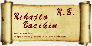 Mihajlo Bačikin vizit kartica